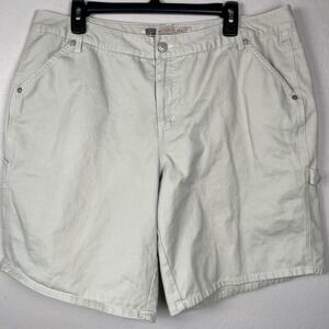 Vtg Faded Glory Women's Authentic Brand Beige 18W‎ Utility Carpenter Shorts